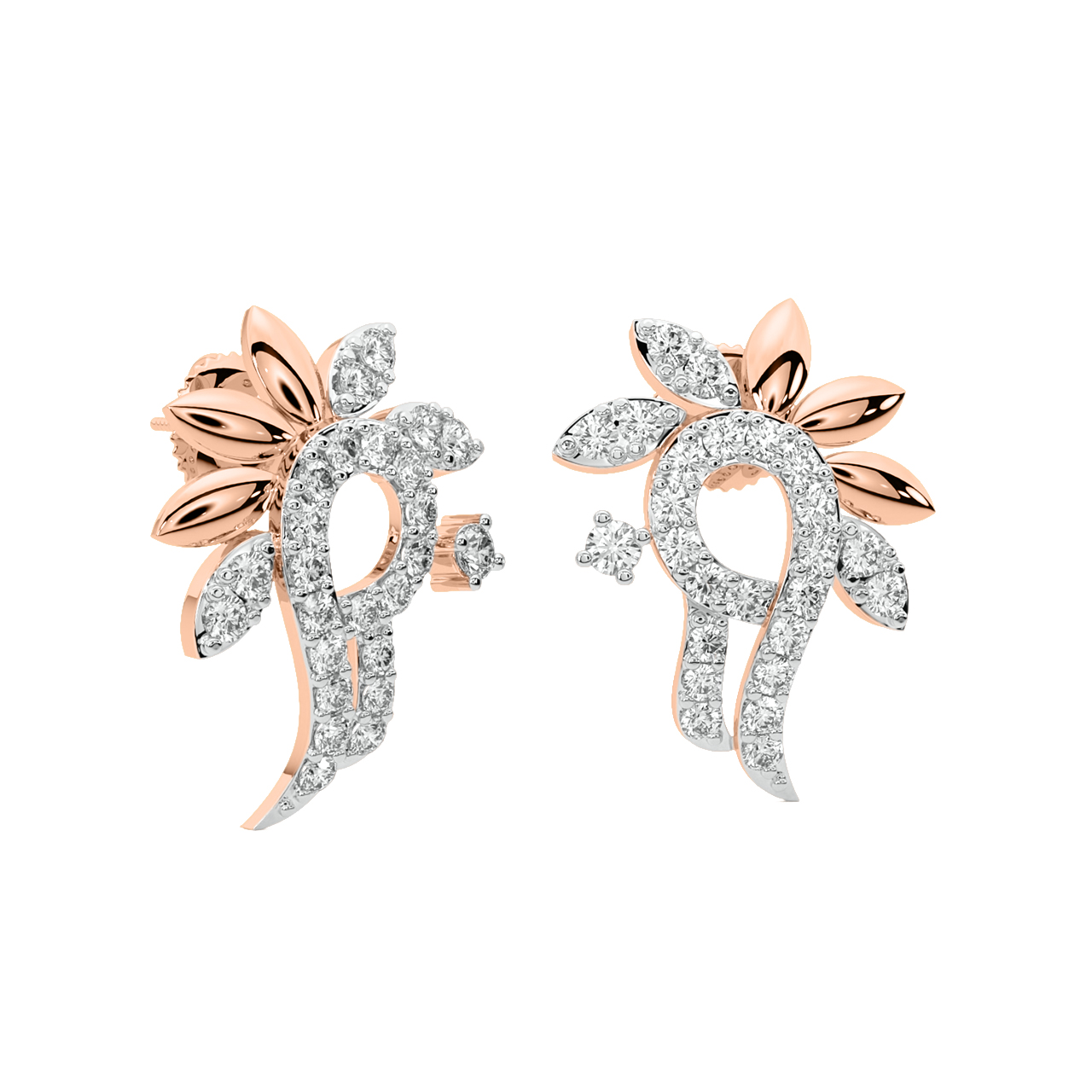 Jewel Round Diamond Stud Earrings